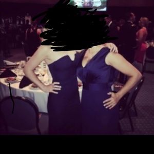 Navy blue floor length gown